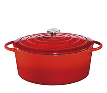Carica l'immagine nel visualizzatore di Gallery, Casseruola cocotte ovale Provenza lt.12 in ghisa smaltata Kūchenprofi