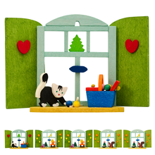 Carica l'immagine nel visualizzatore di Gallery, Decorazione in legno Finestra con animaletti Graupner Holzminiaturen - Prezzo Outlet
