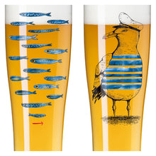 Carica l'immagine nel visualizzatore di Gallery, Confezione 2 bicchieri da birra BRAUCHZEIT #7 "GARRETON PESCI & GABBIANO" RITZENHOFF