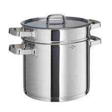 Carica l'immagine nel visualizzatore di Gallery, Casseruola pastaiola inox + coperchio vetro Ø22 KÜCHENPROFI SAN REMO