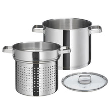 Carica l'immagine nel visualizzatore di Gallery, Casseruola pastaiola inox + coperchio vetro Ø22 KÜCHENPROFI SAN REMO