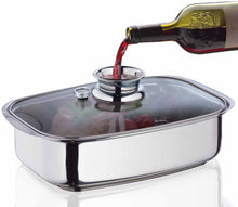 Carica l'immagine nel visualizzatore di Gallery, Rostiera vaporiera inox con coperchio e termometro Kūchenprofi