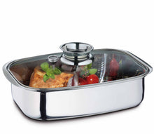 Carica l'immagine nel visualizzatore di Gallery, Rostiera vaporiera inox con coperchio e termometro Kūchenprofi