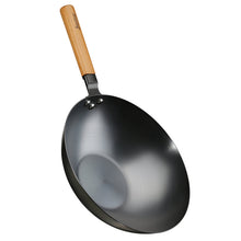 Carica l'immagine nel visualizzatore di Gallery, WOK "CANTON" in acciaio al carbonio e manico in legno Ø30
