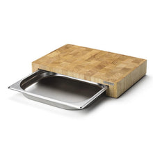Carica l'immagine nel visualizzatore di Gallery, Tagliere in legno 39x27x6,5 con 1 contenitore inox Continenta