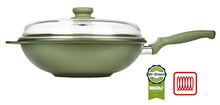 Carica l'immagine nel visualizzatore di Gallery, WOK induzione alluminio pressofuso + coperchio Ø32 RISOLÌ DR GREEN