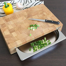 Carica l'immagine nel visualizzatore di Gallery, Tagliere in legno 39x27x6,5 con 1 contenitore inox Continenta