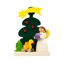 Carica l'immagine nel visualizzatore di Gallery, Decorazione in legno Angelo con albero di Natale Graupner Holzminiaturen - Prezzo Outlet