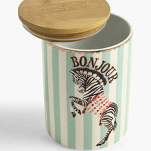 Carica l'immagine nel visualizzatore di Gallery, Barattolo contenitore in porcellana con tappo in bamboo Yvonne Ellen Zebra