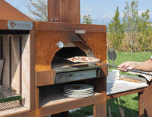 Carica l'immagine nel visualizzatore di Gallery, Barbecue a legna combinato con forno a legna VULCANO FIRE Combinato Corten