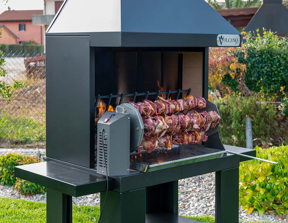 Girarrosto elettrico professionale per barbecue a legna VULCANO