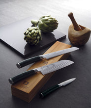 Carica l'immagine nel visualizzatore di Gallery, Coltello arrosto lama cm.20 MIDORI in cofanetto bambù - Prezzo Outlet
