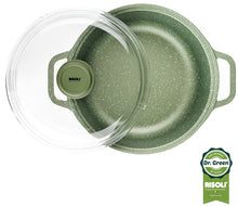 Carica l'immagine nel visualizzatore di Gallery, Tegame induzione con coperchio Ø28 alluminio pressofuso RISOLÌ DR GREEN