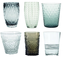 Carica l'immagine nel visualizzatore di Gallery, Bicchiere vetro Melting Pot Set 6 pezzi Clear-Grey