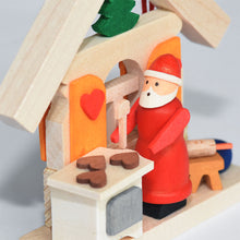 Carica l'immagine nel visualizzatore di Gallery, Decorazione in legno Babbo Natale con casetta Graupner Holzminiaturen - Prezzo Outlet