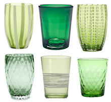 Carica l'immagine nel visualizzatore di Gallery, Bicchiere vetro Melting Pot Set 6 pezzi Green