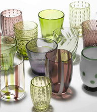 Carica l'immagine nel visualizzatore di Gallery, Bicchiere vetro Melting Pot Set 6 pezzi Green-Amethist