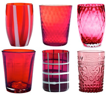 Carica l'immagine nel visualizzatore di Gallery, Bicchiere vetro Melting Pot Set 6 pezzi Red