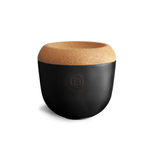 Carica l'immagine nel visualizzatore di Gallery, Barattolo conserva aglio ceramica e sughero Emile Henry Noir Truffe