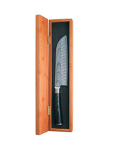 Carica l'immagine nel visualizzatore di Gallery, Coltello multiuso lama 12cm professionale MIDORI in cofanetto bambù - Prezzo Outlet