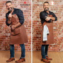 Carica l'immagine nel visualizzatore di Gallery, Grembiule barbecue in pelle marrone ZASSENHAUS