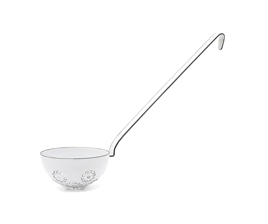 Mestolo forato Ø9 ferro smaltato RIESS Bianco