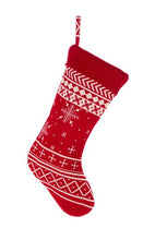Carica l&#39;immagine nel visualizzatore di Gallery, Calza Befana rossa con fiocco di neve Christmas Carol NUVOLE DI STOFFA
