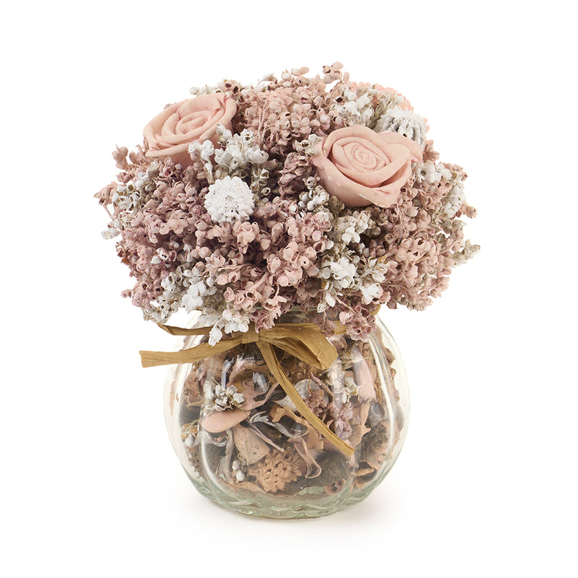 Bouquet fiori di carta in vasetto di vetro Nuvole di Stoffa