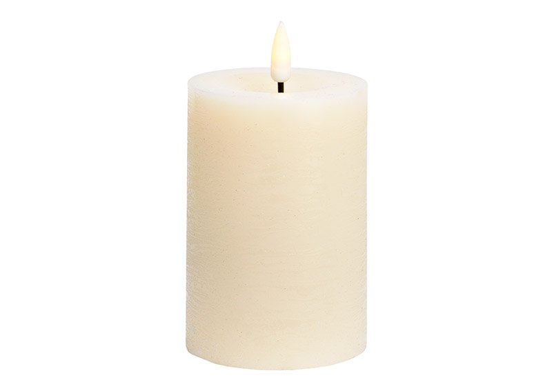Candela led in cera Ø6,8 x 10 color crema