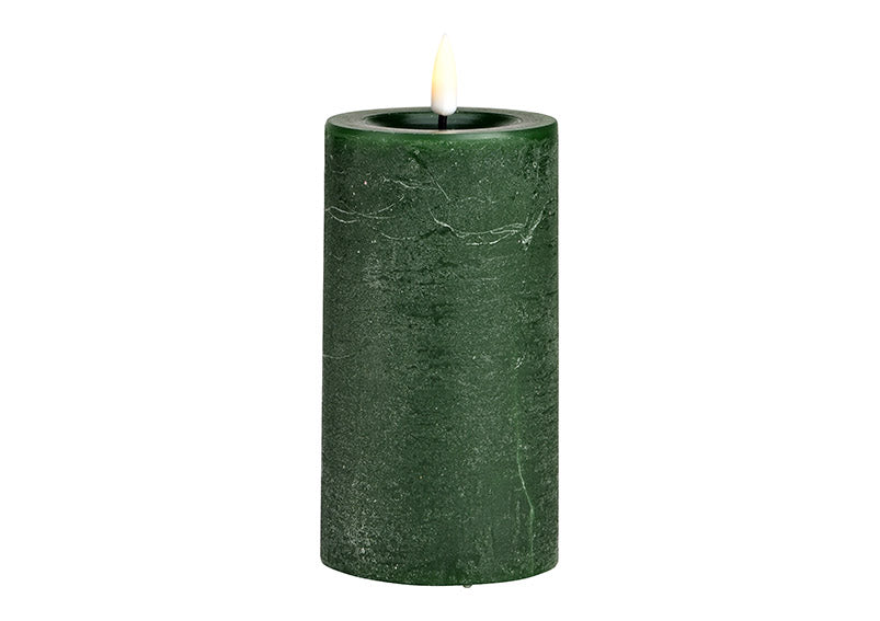 Candela led in cera Ø6.8 x 12.5 Verde scuro
