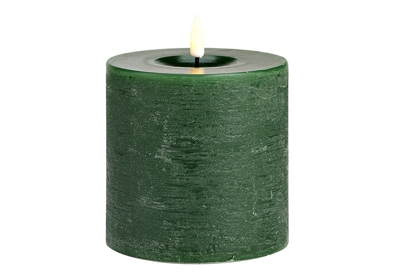 Candela led in cera Ø10 x 10 Verde scuro