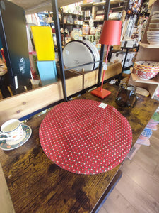 Tovaglietta americana shabby tonda scozzese rossa Demetra NUVOLE DI STOFFA