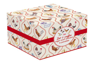 Set 2 tazzine da caffè con piattino in porcellana Country Life - Prezzo Outlet