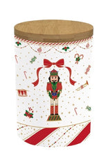 Carica l&#39;immagine nel visualizzatore di Gallery, Barattolo in porcellana con coperchio in bambù Nutcracker Twist
