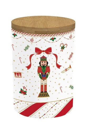Barattolo in porcellana con coperchio in bambù Nutcracker Twist