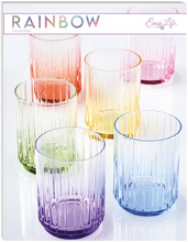 Carica l&#39;immagine nel visualizzatore di Gallery, Set 6 tumbler in vetro multicolor rigato Rainbow

