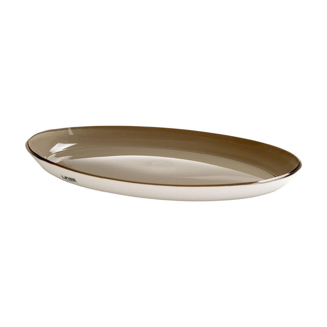 Vassoio ovale 36x21 Atlantica Sabbia/Bianco