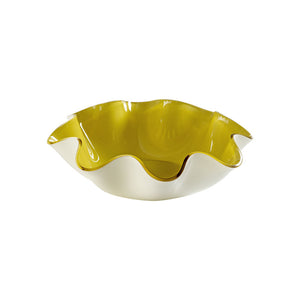 Centrotavola fruttiera Ø30 Atlantica Giallo/Bianco