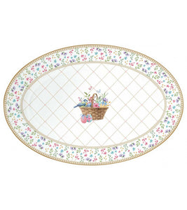Piatto da portata in porcellana 35x23,5 Spring Bloom