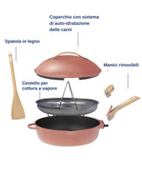 Carica l'immagine nel visualizzatore di Gallery, Casseruola multiuso 8 in 1 Cookut La Favolosa Ø24 - Rosa Peonia
