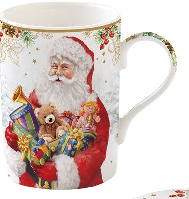 Set 2 tazze in porcellana collezione Santa Is Coming