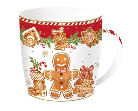 Tazza porcellana in scatola di latta Fancy Gingerbread