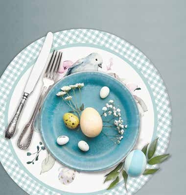 Set 2 sottopiatti antimacchia Ø36 Easter Eggs