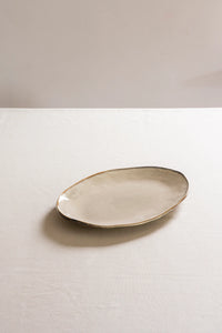 Piatto ovale 34*23 organic cream DUTCH ROSE