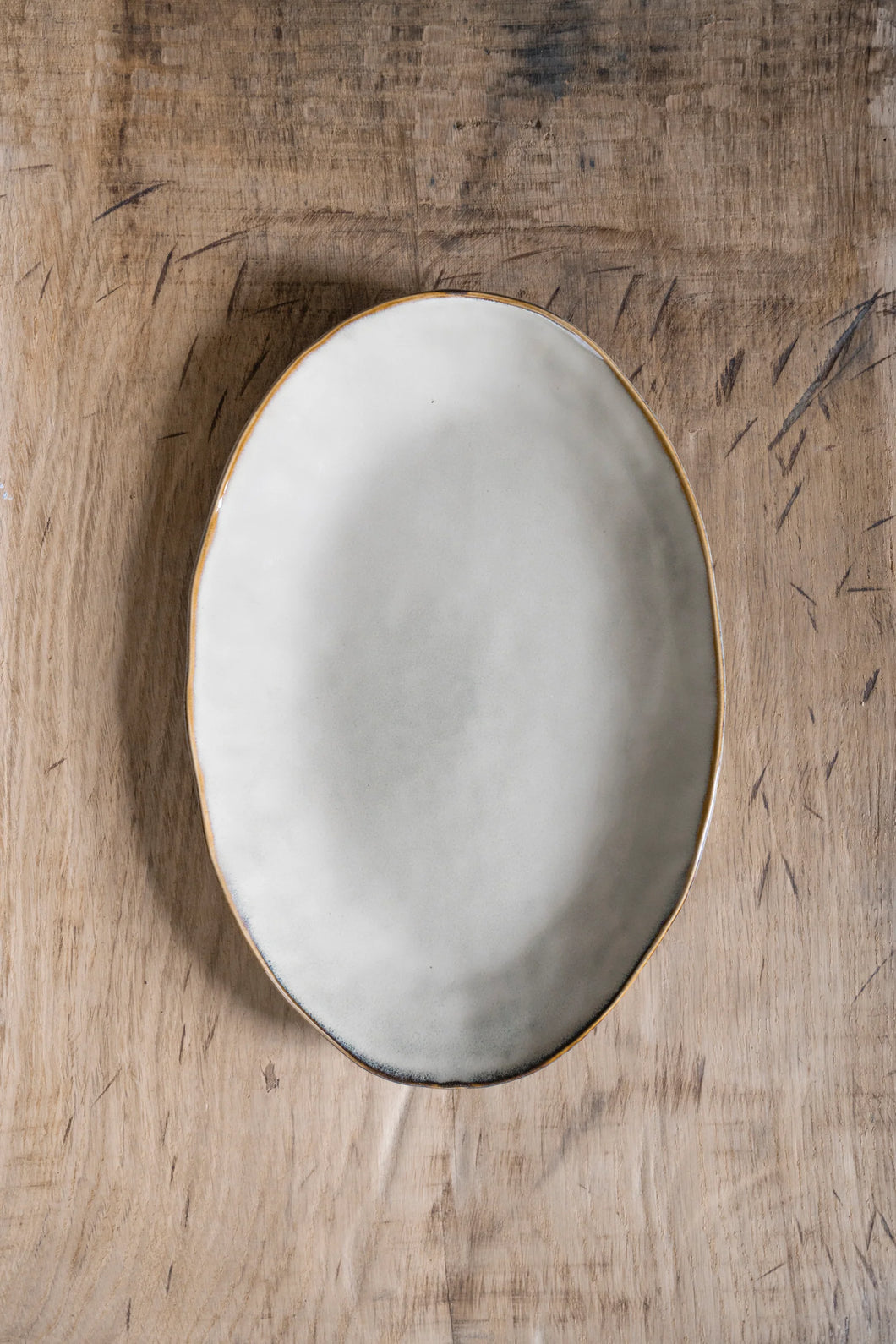Piatto ovale 34*23 organic cream DUTCH ROSE