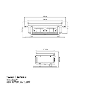 Barbecue da tavolo in ceramica SHICHIRIN 50x13x17 Yakiniku