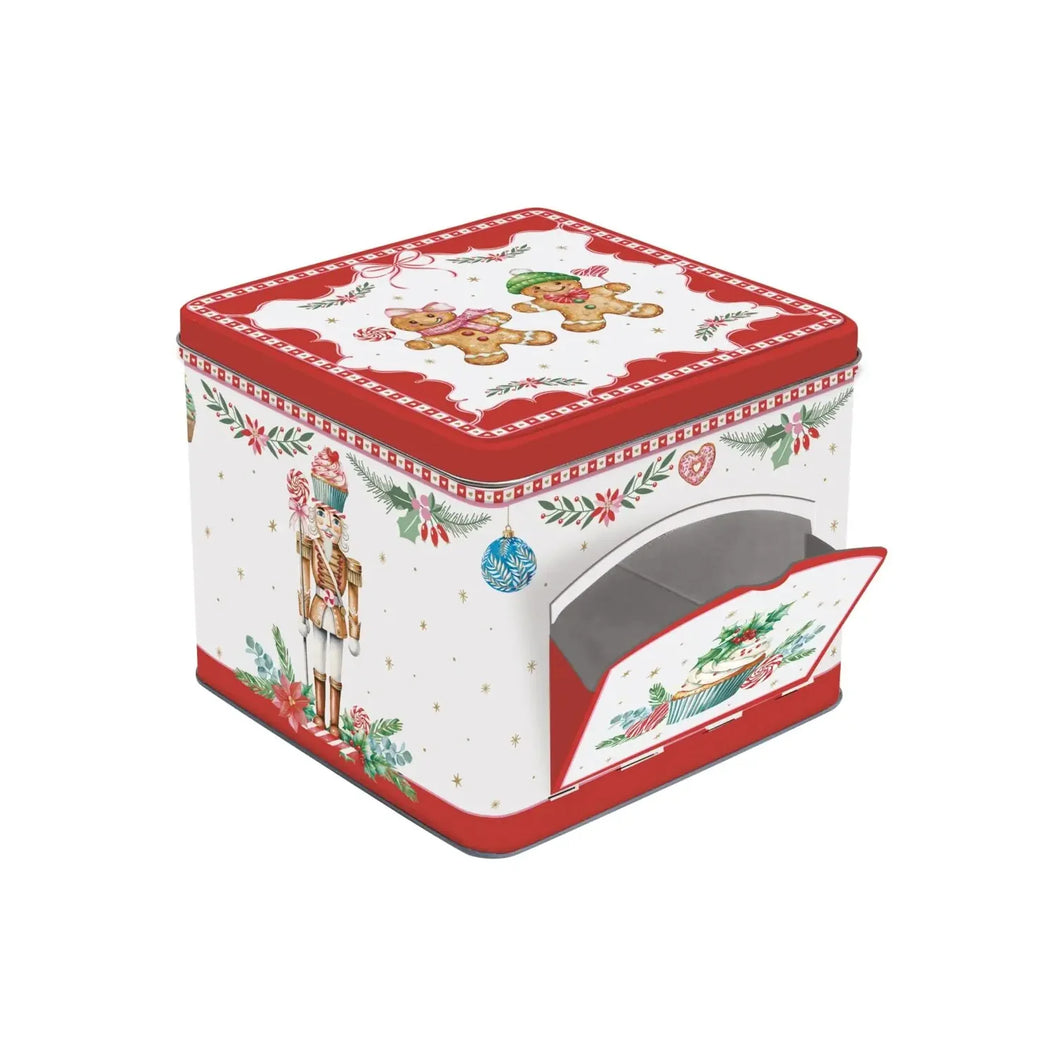 Scatola in latta con apertura portacaramelle Sweet Christmas