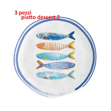 Carica l&#39;immagine nel visualizzatore di Gallery, Servizio 4 posti tavola in porcellana &quot;Bord de Mer&quot; EASY LIFE
