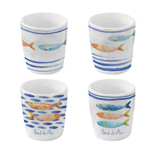Carica l&#39;immagine nel visualizzatore di Gallery, Set 4 bicchierini caffè 120 ml in porcellana BORD DE MER
