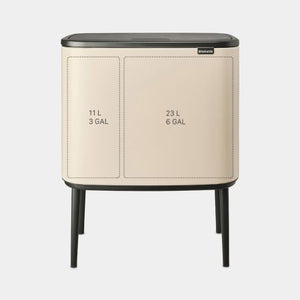 Pattumiera doppia Bo Touch Bin 11+23 lt Brabantia Soft Beige